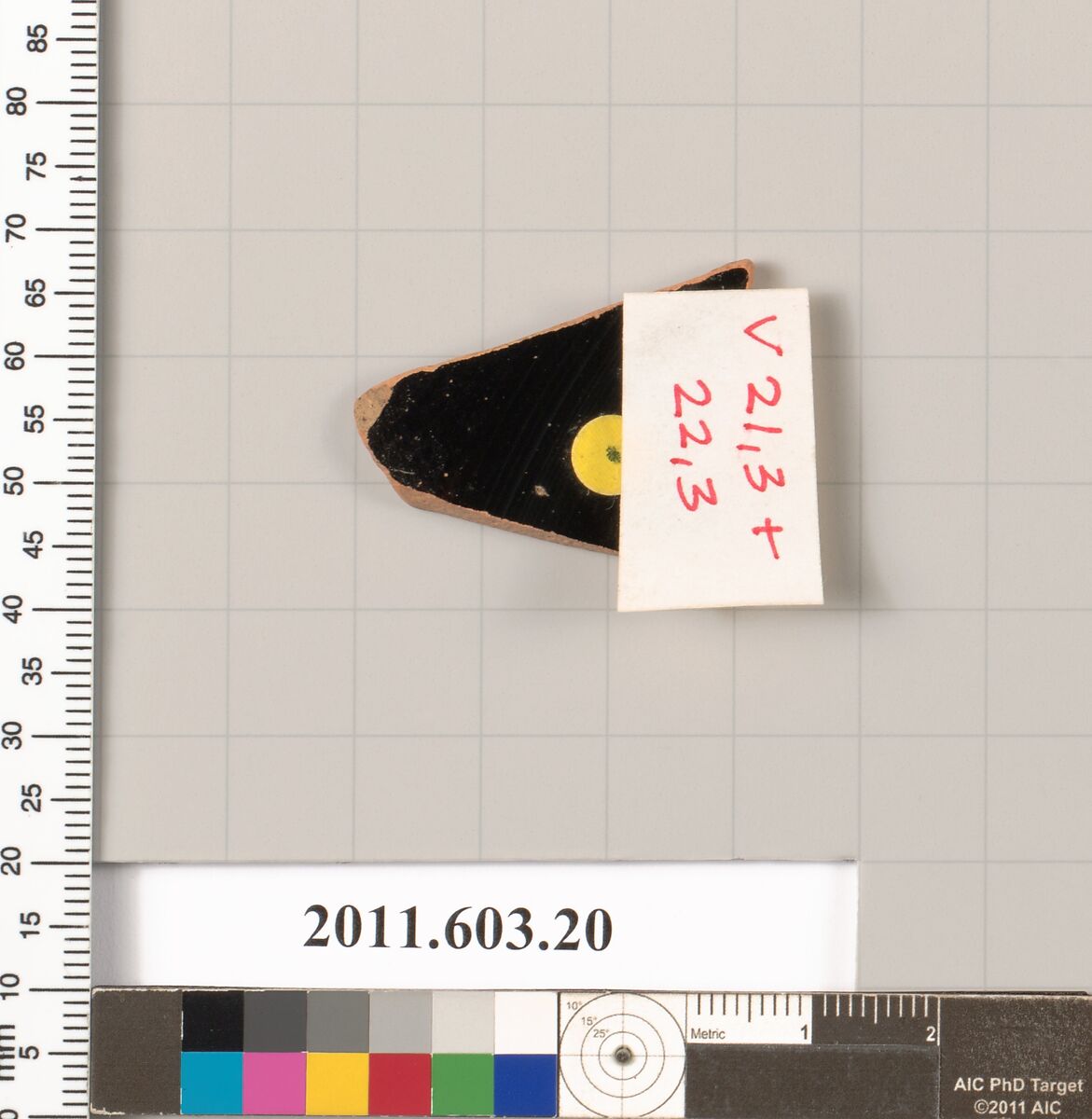 Fragment of a terracotta kylix, Terracotta, Greek, Attic