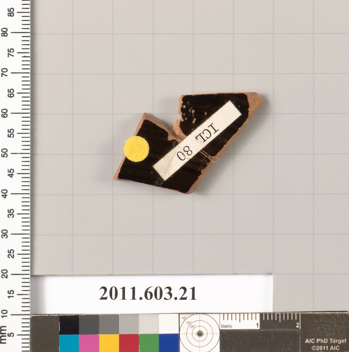 Fragment of a terracotta kylix, Terracotta, Greek, Attic