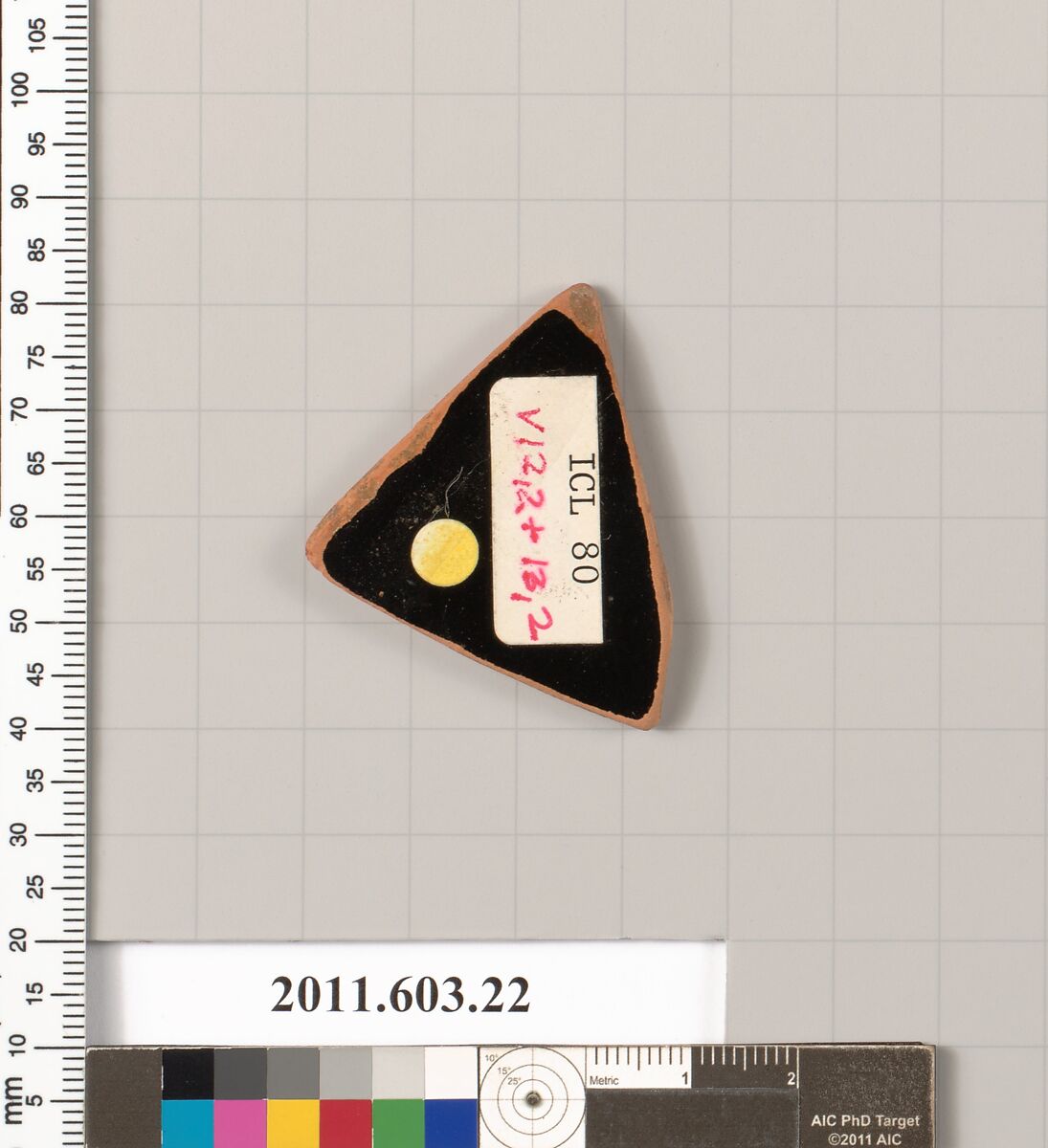 Fragment of a terracotta kylix, Terracotta, Greek, Attic