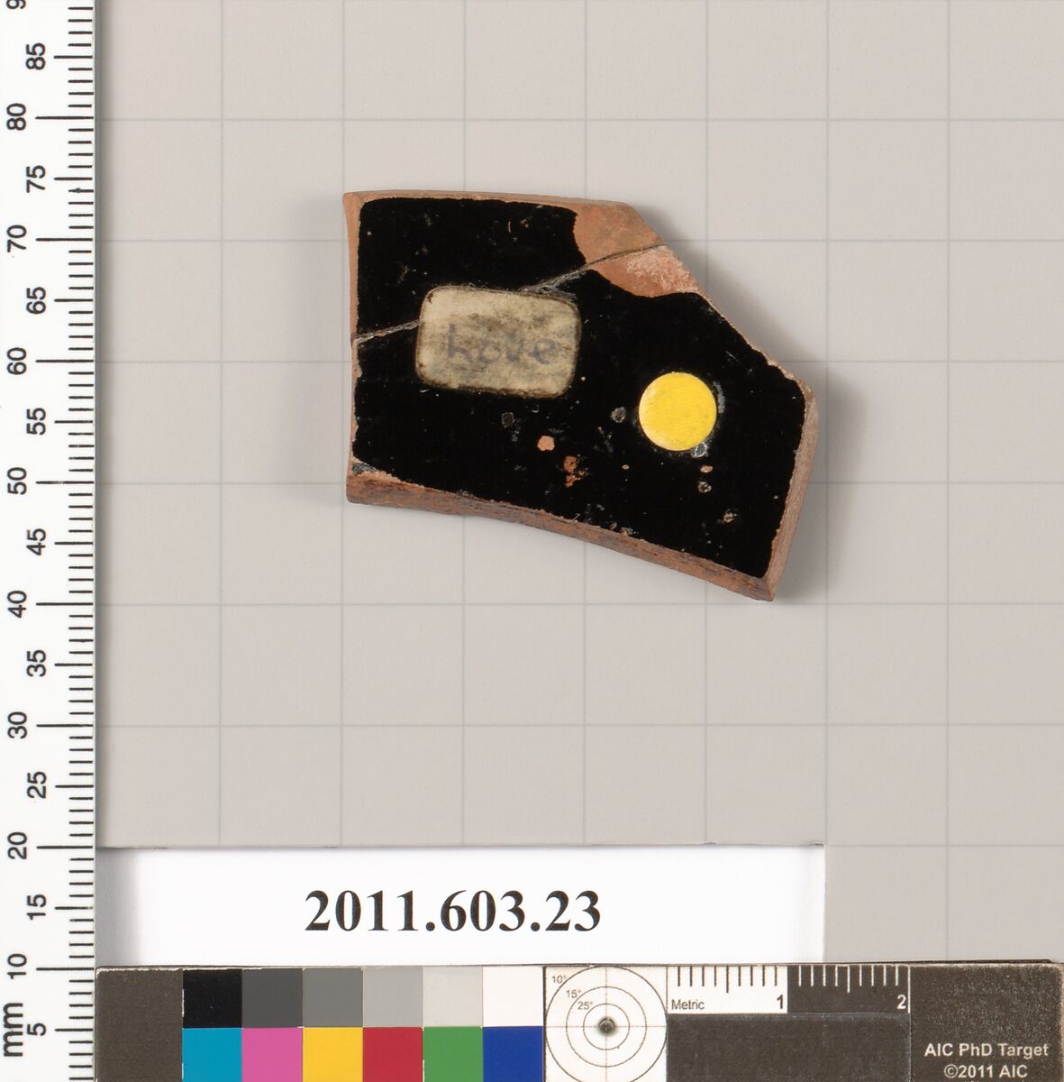 Fragment of a terracotta kylix, Attributed to the Painter of Berlin 2268, Terracotta, Greek, Attic