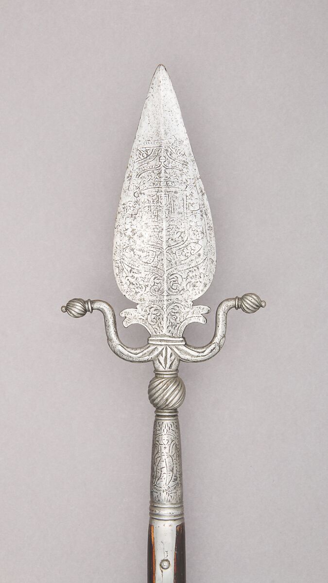 Linstock with the Arms of Phillip II of Spain, Steel, wood, Spanish