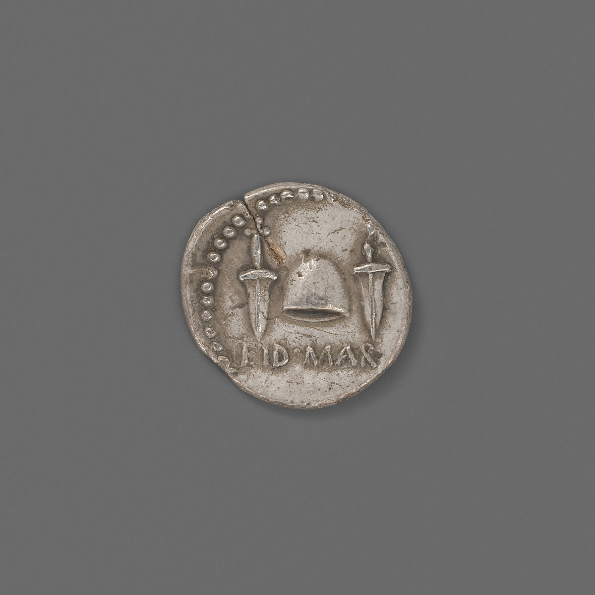 Silver denarius of M. Junius Brutus, Silver, Roman