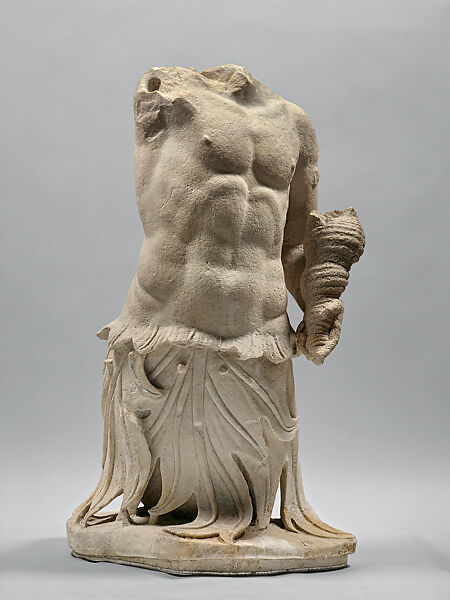 Statue of a triton, akroterion from the Great Altar, Marble, Greek 