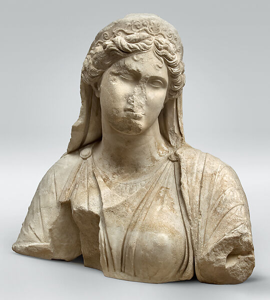 Upper body of a queen, Marble, Greek 