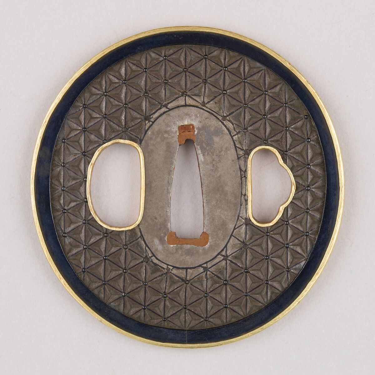 Sword Guard (Tsuba), Copper-silver alloy (shibuichi), copper-gold alloy (shakudō), gold, copper, Japanese