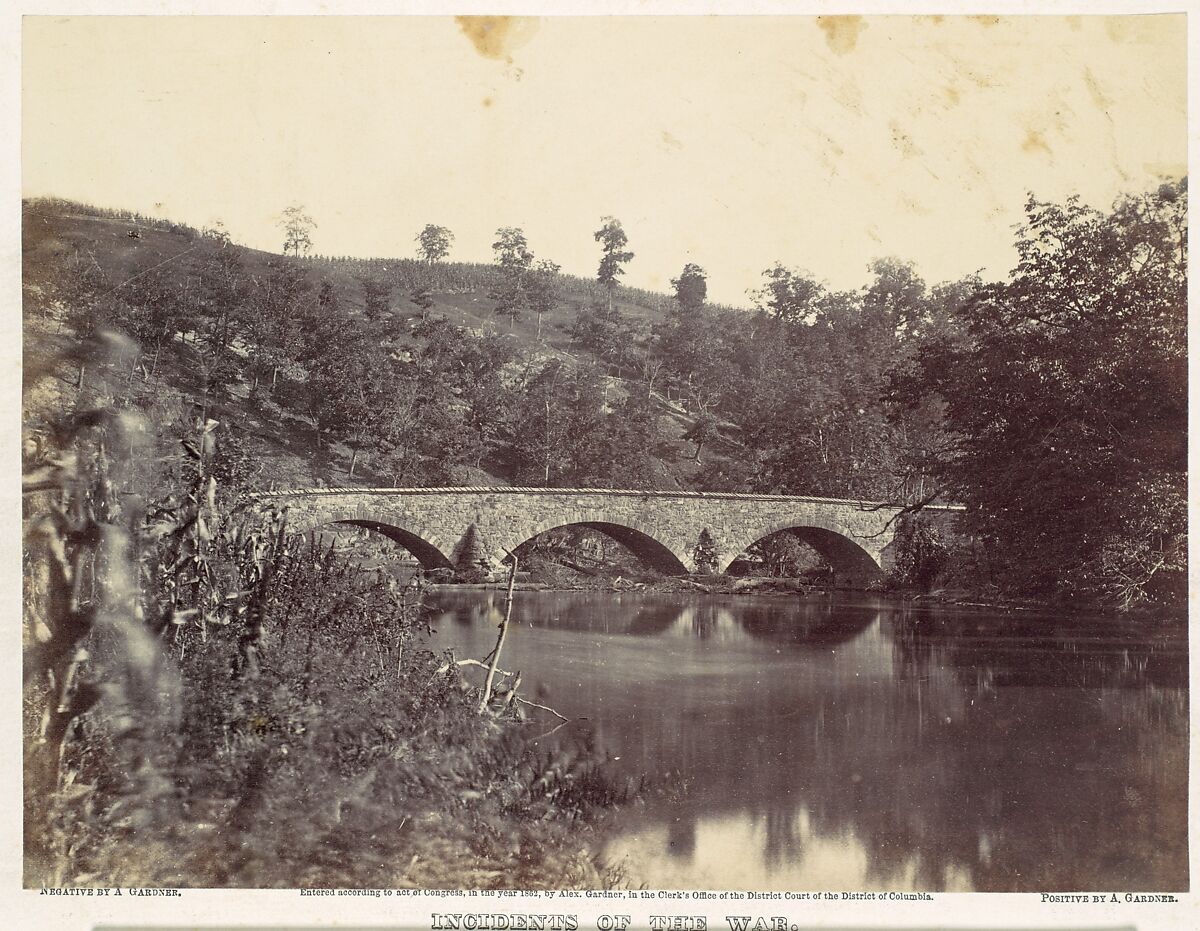 Antietam Bridge, On the Sharpsburg and Boonsboro Turnpike, No. 1, September 1862, Alexander Gardner (American, Glasgow, Scotland 1821–1882 Washington, D.C.), Albumen silver print from glass negative 