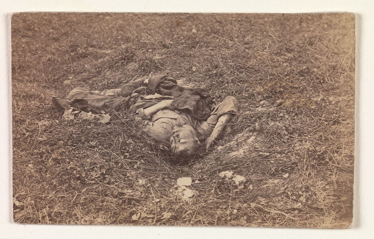Confederate Soldier [on the Battlefield at Antietam], Alexander Gardner (American, Glasgow, Scotland 1821–1882 Washington, D.C.), Albumen silver print from glass negative 