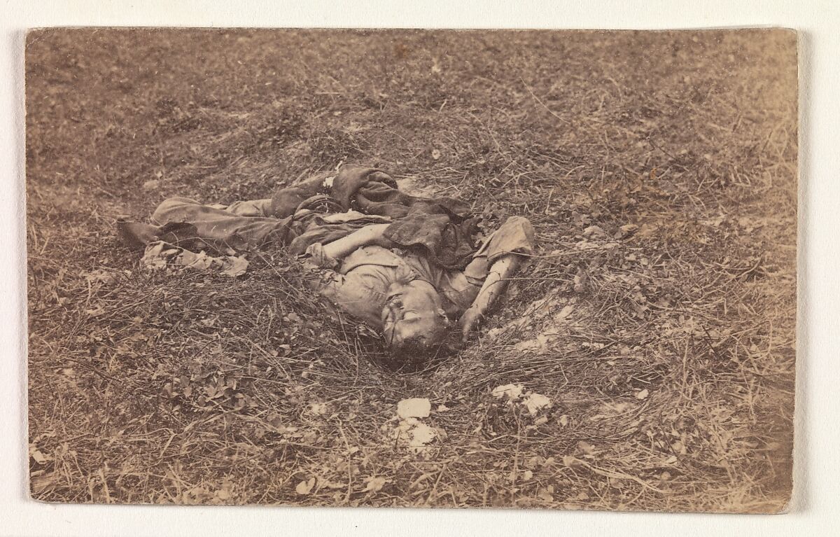 Confederate Soldier [on the Battlefield at Antietam], Alexander Gardner  American, Scottish, Albumen silver print from glass negative