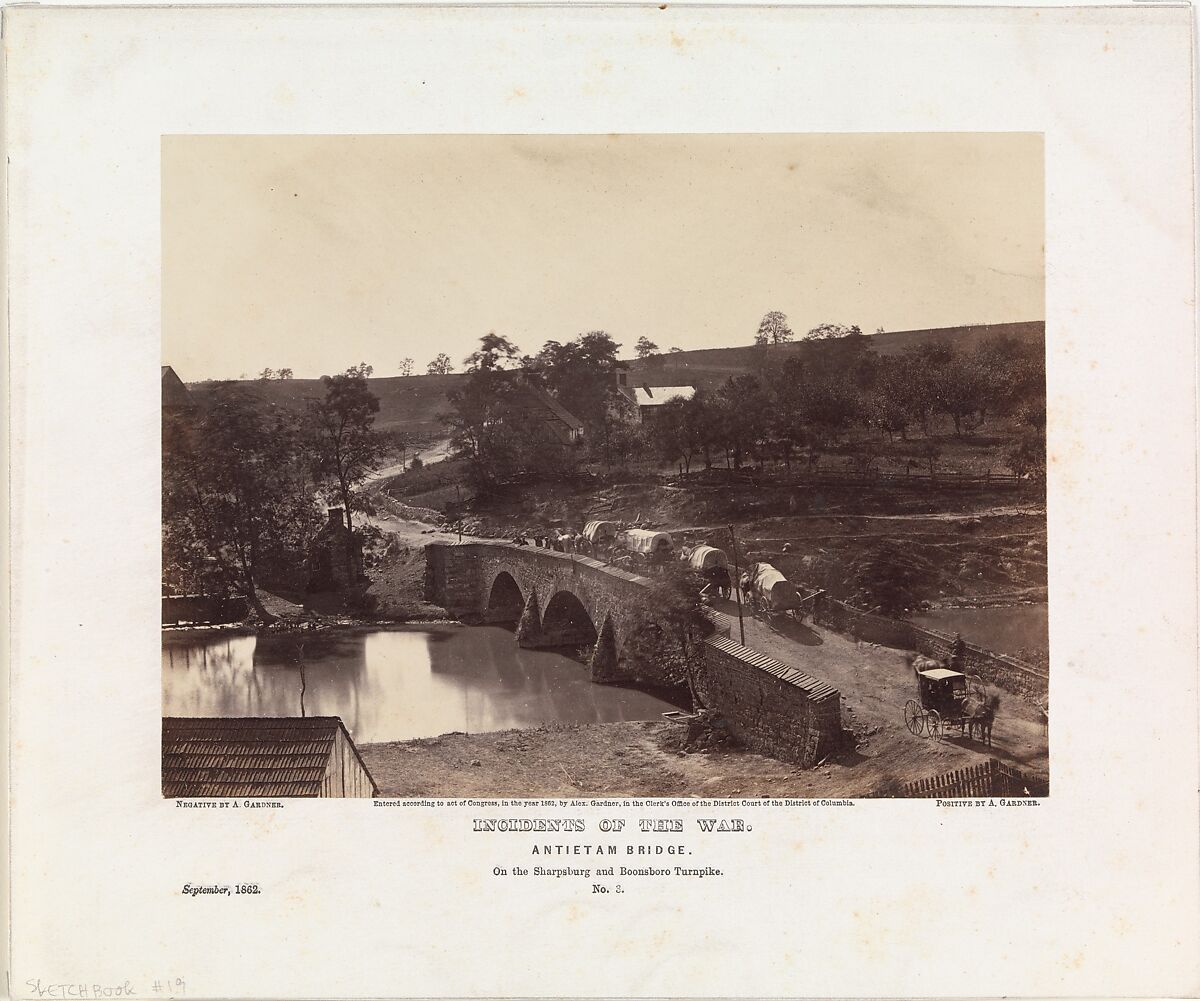 Antietam Bridge, On the Sharpsburgh and Boonsboro Turnpike, No. 3, September 1862, Alexander Gardner (American, Glasgow, Scotland 1821–1882 Washington, D.C.), Albumen silver print from glass negative 