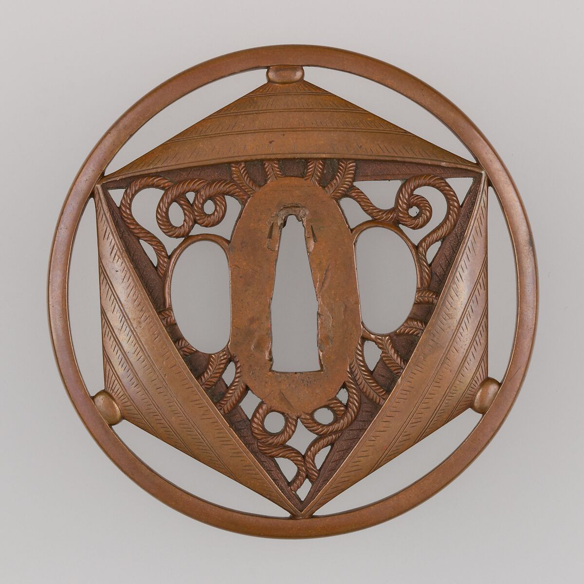 Sword Guard (Tsuba), Copper, Japanese