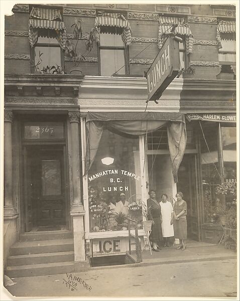 Manhattan Temple - B. C. Lunch, James Van Der Zee (American, Lenox, Massachusetts 1886–1983 Washington, D.C.), Gelatin silver print 