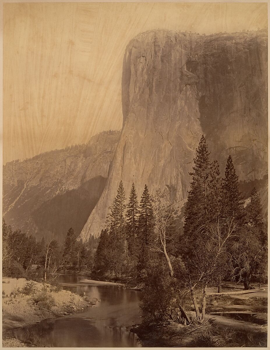 El Capitan, Yosemite, Carleton E. Watkins (American, 1829–1916), Albumen silver print from glass negative 
