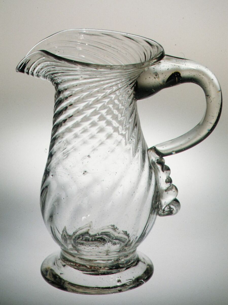 Creamer, Blown pattern-molded non-lead glass, American 