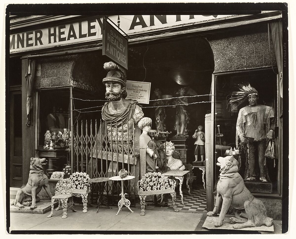 [Sumner Healy Antique Shop, 942 3rd Avenue near 57th Street, Manhattan], Berenice Abbott  American, Gelatin silver print
