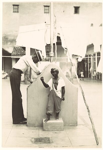 [Man at Communal Laundry in Courtyard, Havana], Walker Evans (American, St. Louis, Missouri 1903–1975 New Haven, Connecticut), Gelatin silver print 