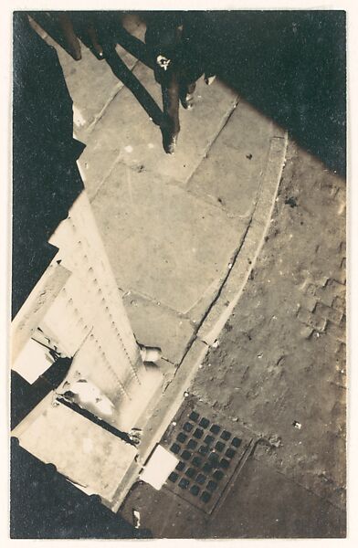 [Street Corner and Pedestrian Seen From El Platform, New York City], Walker Evans (American, St. Louis, Missouri 1903–1975 New Haven, Connecticut), Gelatin silver print 