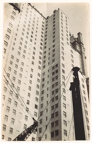 [Construction Site with Crane Boom and Cables, From Below, New York City], Walker Evans (American, St. Louis, Missouri 1903–1975 New Haven, Connecticut), Gelatin silver print 