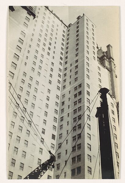 [Construction Site with Crane Boom and Cables, From Below, New York City], Walker Evans (American, St. Louis, Missouri 1903–1975 New Haven, Connecticut), Gelatin silver print 