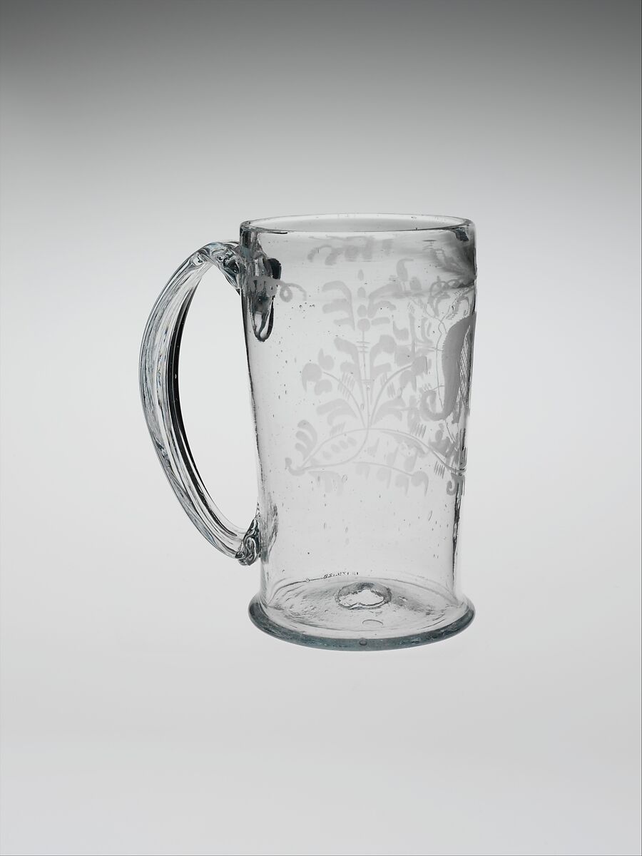 Creamer, Blown pattern-molded lead glass, American or British