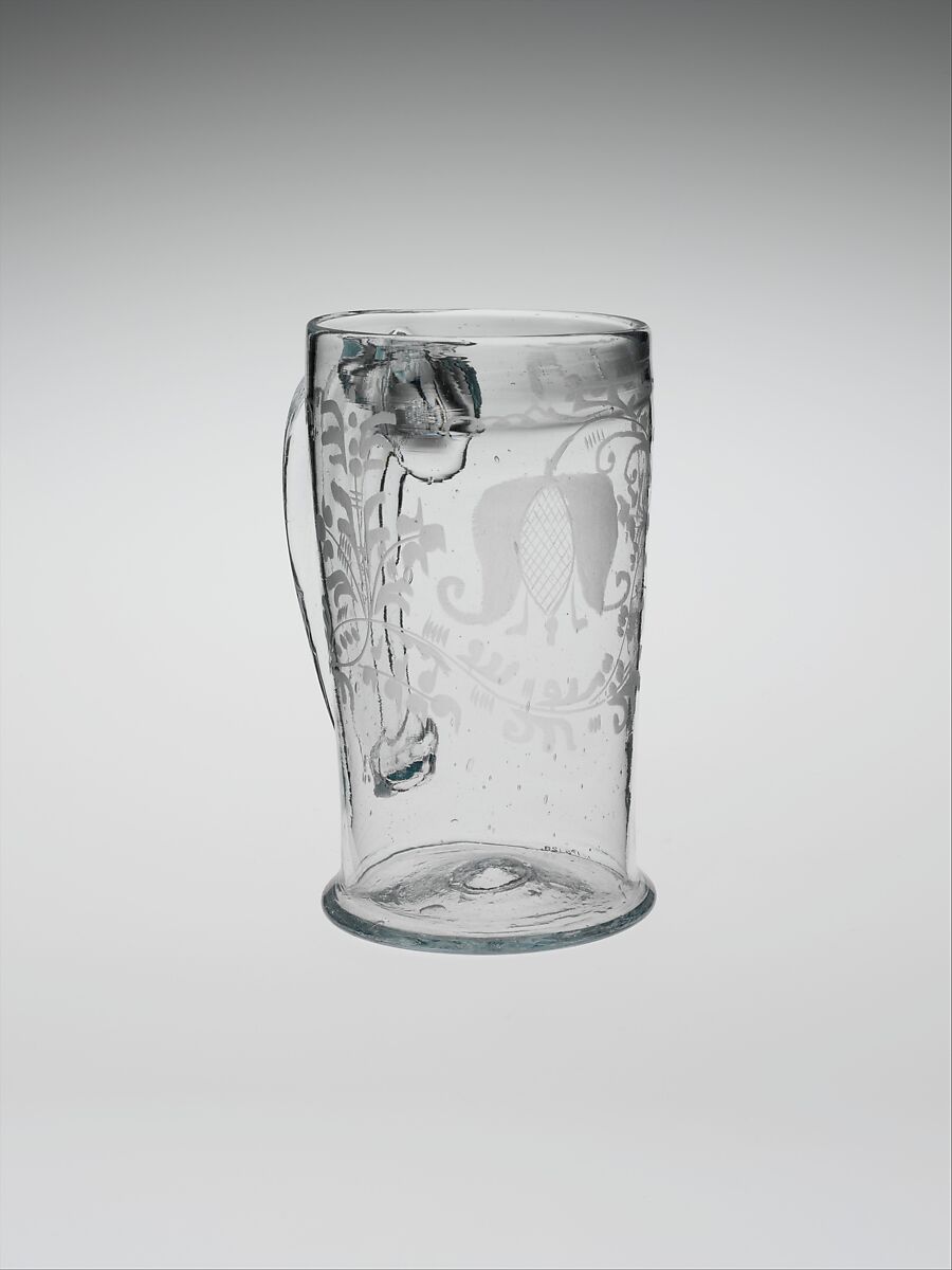 Creamer, Blown pattern-molded lead glass, American or British