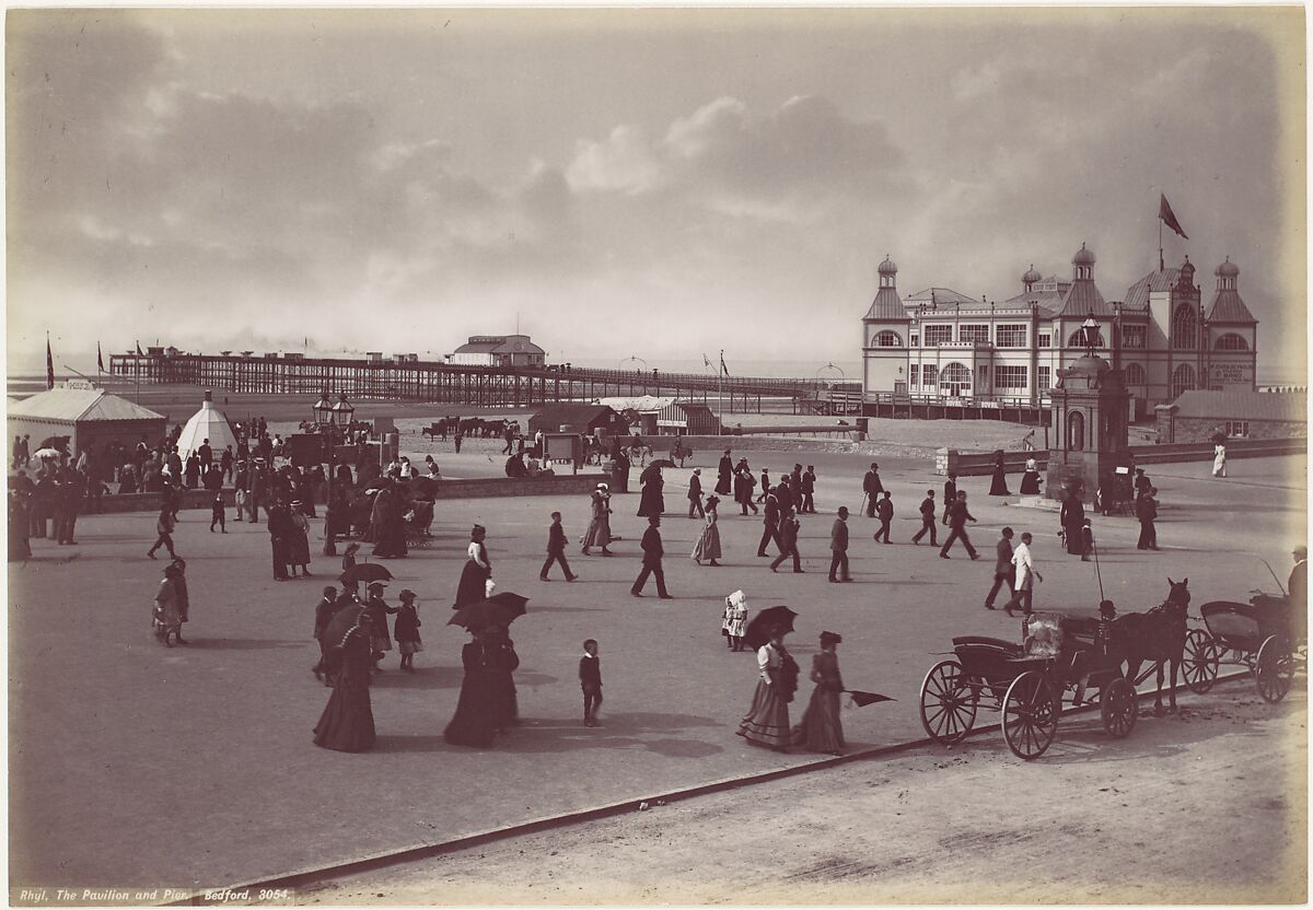 Rhyl. The Pavilion and Pier, Francis Bedford (British, London 1816–1894 London), Albumen silver print from glass negative 