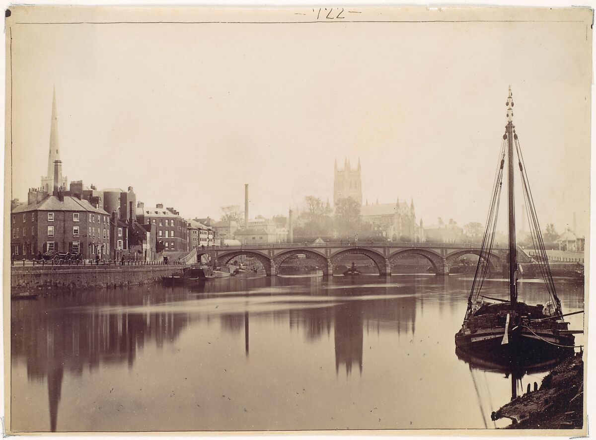 Worcester. From the Severn, Francis Bedford (British, London 1816–1894 London), Albumen silver print from glass negative 