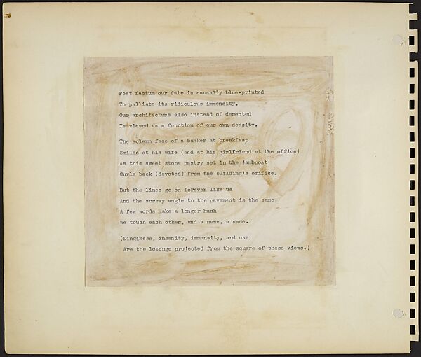 New York, N. Why?  Photographs by Rudolf Burckhardt. Poems by Edwin Denby, Rudy Burckhardt (American (born Switzerland), Basel 1914–1999 Searsmont, Maine), Gelatin silver prints