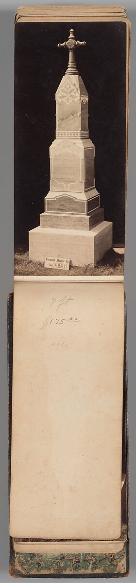 [Vermont Marble Tombstone Catalogue], Unknown (American), Albumen silver prints