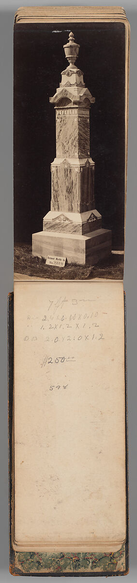 [Vermont Marble Tombstone Catalogue], Unknown (American), Albumen silver prints