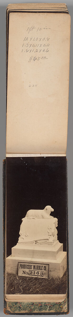 [Vermont Marble Tombstone Catalogue], Unknown (American), Albumen silver prints