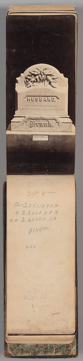 [Vermont Marble Tombstone Catalogue], Unknown (American), Albumen silver prints