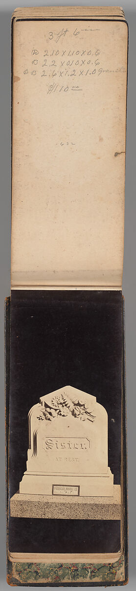 [Vermont Marble Tombstone Catalogue], Unknown (American), Albumen silver prints