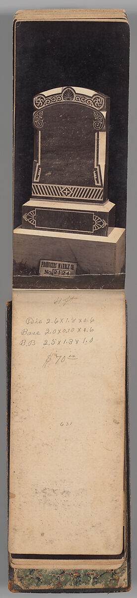 [Vermont Marble Tombstone Catalogue], Unknown (American), Albumen silver prints