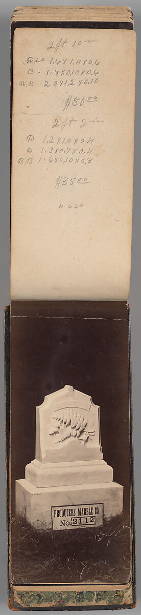 [Vermont Marble Tombstone Catalogue], Unknown (American), Albumen silver prints