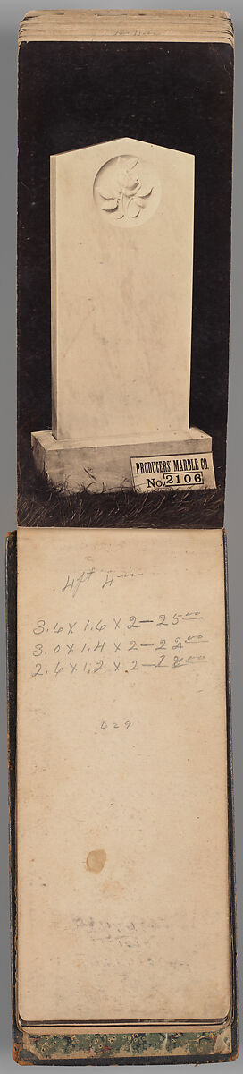 [Vermont Marble Tombstone Catalogue], Unknown (American), Albumen silver prints