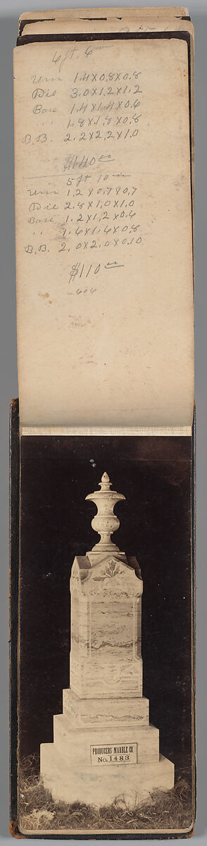 [Vermont Marble Tombstone Catalogue], Unknown (American), Albumen silver prints