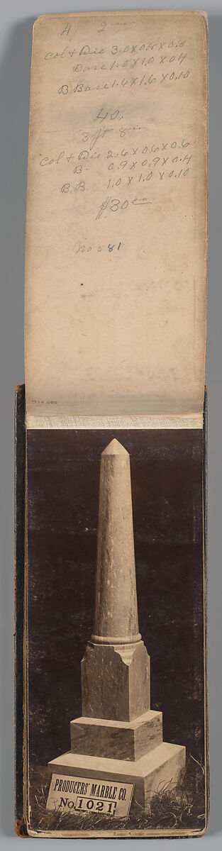 [Vermont Marble Tombstone Catalogue], Unknown (American), Albumen silver prints