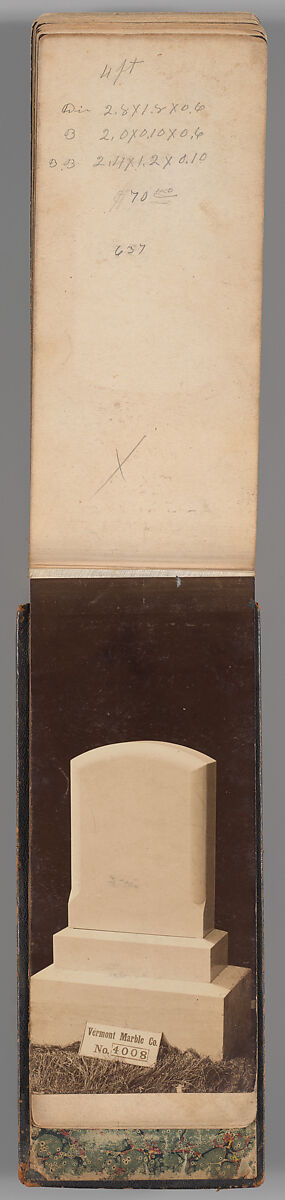 [Vermont Marble Tombstone Catalogue], Unknown (American), Albumen silver prints