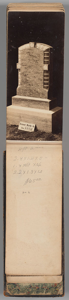 [Vermont Marble Tombstone Catalogue], Unknown (American), Albumen silver prints