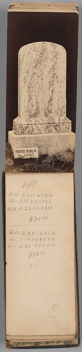 [Vermont Marble Tombstone Catalogue], Unknown (American), Albumen silver prints