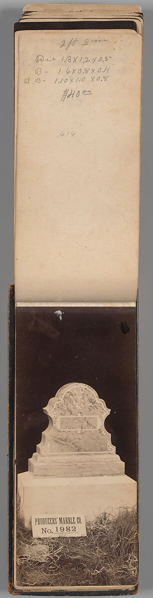[Vermont Marble Tombstone Catalogue], Unknown (American), Albumen silver prints