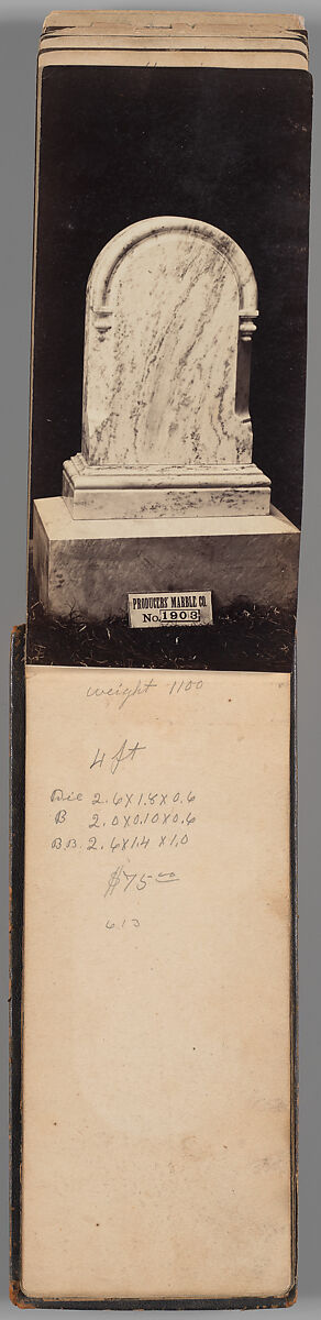 [Vermont Marble Tombstone Catalogue], Unknown (American), Albumen silver prints