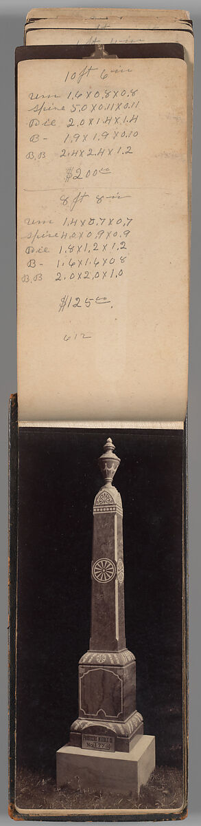 [Vermont Marble Tombstone Catalogue], Unknown (American), Albumen silver prints