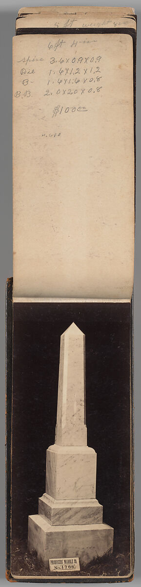 [Vermont Marble Tombstone Catalogue], Unknown (American), Albumen silver prints