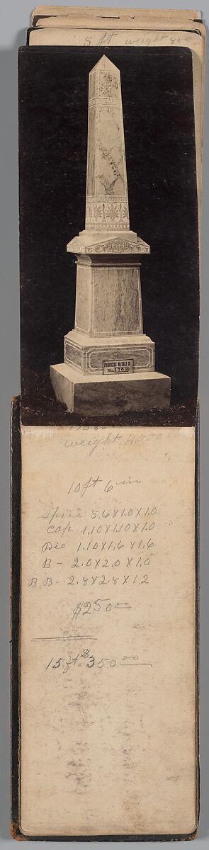 [Vermont Marble Tombstone Catalogue], Unknown (American), Albumen silver prints