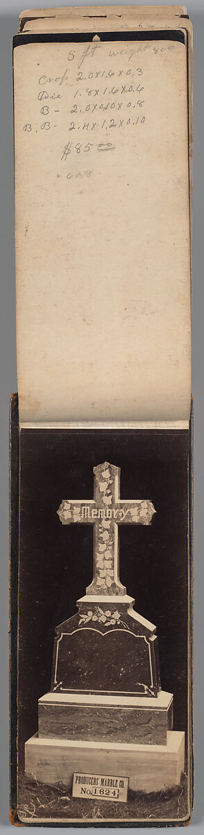 [Vermont Marble Tombstone Catalogue], Unknown (American), Albumen silver prints
