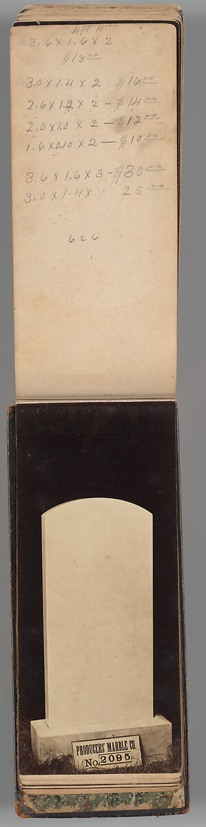 [Vermont Marble Tombstone Catalogue], Unknown (American), Albumen silver prints