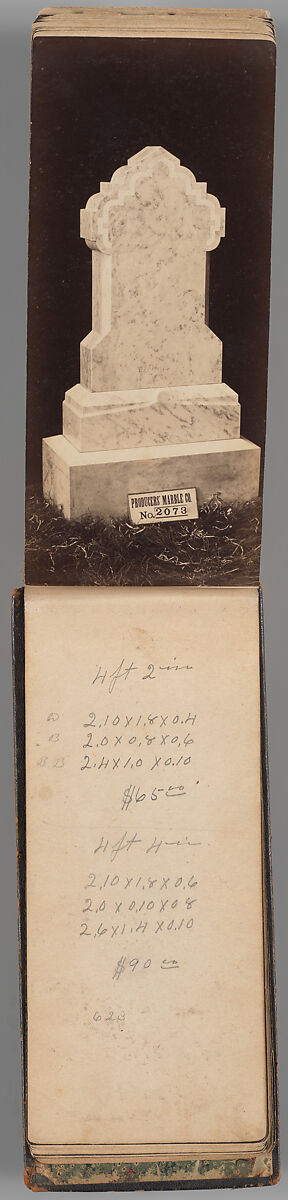 [Vermont Marble Tombstone Catalogue], Unknown (American), Albumen silver prints