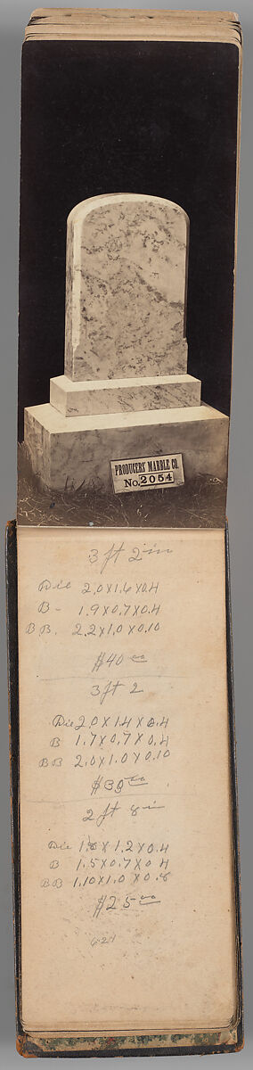 [Vermont Marble Tombstone Catalogue], Unknown (American), Albumen silver prints