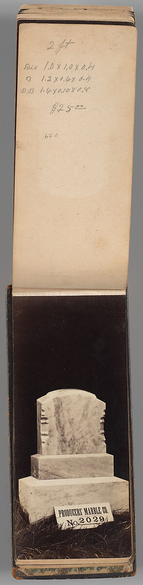 [Vermont Marble Tombstone Catalogue], Unknown (American), Albumen silver prints
